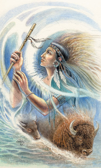 Queen of Pentacles - White Buffalo Calf Woman